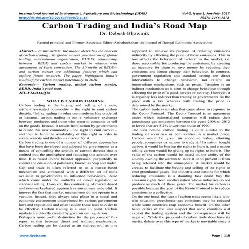 carbon trading and india s road map