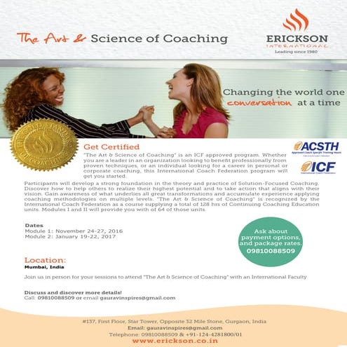 The Art & Science of Coaching-Mumbai'16