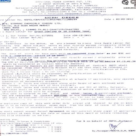 NSPCL DM TANK COATING PO