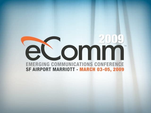 Christopher Allen's Presentation at eComm 2009