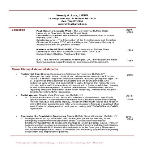 Curriculum Vita - July 2016