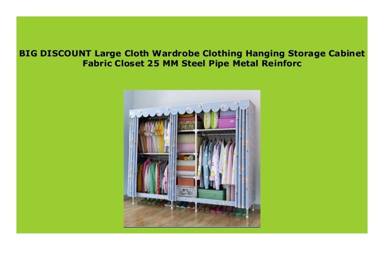 SELL Large Cloth Wardrobe Clothing Hanging Storage Cabinet Fabric Cl…