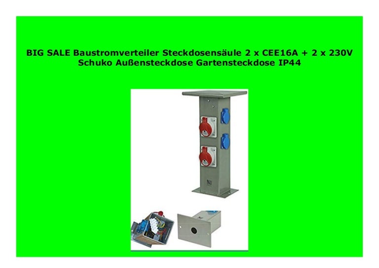 Baustromverteiler Steckdosensäule 4 x 230V Schuko Außensteckdose Gartensteckdose