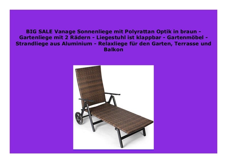 New Vanage Sonnenliege Mit Polyrattan Optik In Braun Gartenliege Mi