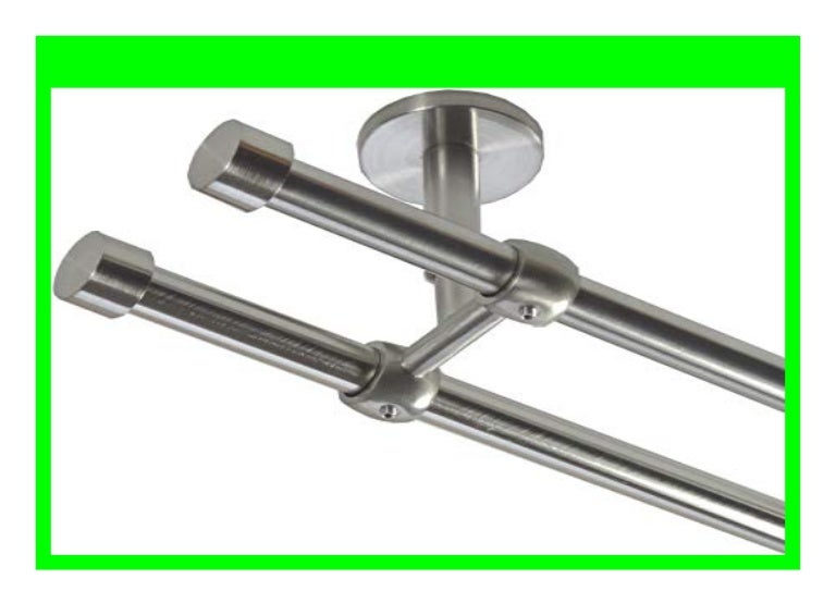 Hot Promo Gardinenstange Set Edelstahl Look Metall 16mm Deckenbefes