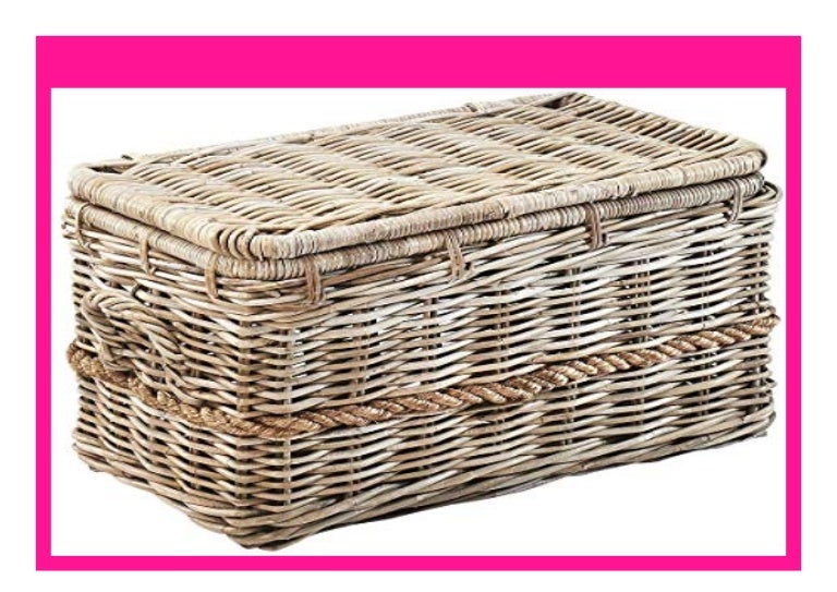 SELL Kobolo Rattantruhe mit Griffen und Deckel 65x37x39 cm 882