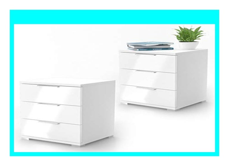 VICCO Nachtschrank 2er Set Kommode Nachttisch Schrank Schublade Ablage Schlafzimmer Wei/ß