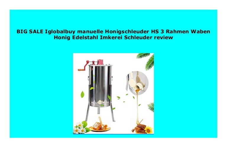 Manueller Honigschleuder 4 Rahmen Waben Honig Edelstahl Imkerei Schleuder NEU*