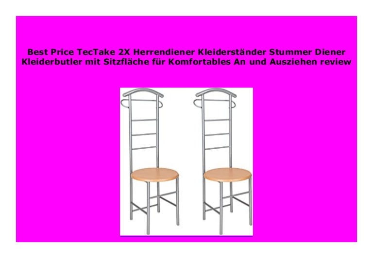 TecTake Herrendiener Kleiderst/änder Stummer Diener Kleiderbutler mit Sitzfl/äche f/ür Komfortables An und Ausziehen