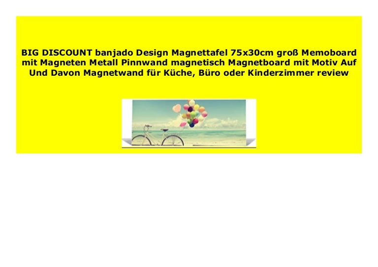 New Banjado Design Magnettafel 75x30cm Gro Memoboard Mit Magneten