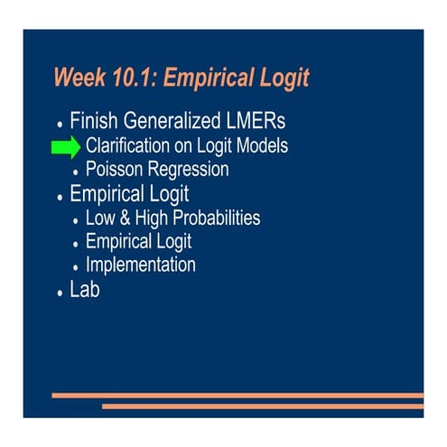 Mixed Effects Models - Empirical Logit | PDF