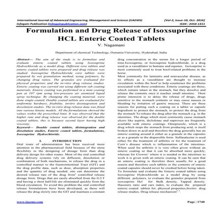Formulation and Evaluation of Pantoprazole Sodium Enteric Coated ...