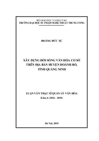 Đề tài: Xây dựng đời sống văn hóa tại huyện Hoành Bồ, HAY, 9đ