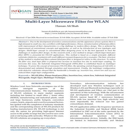 ijaems-Multi-Layer Microwave Filter for WLAN | PDF