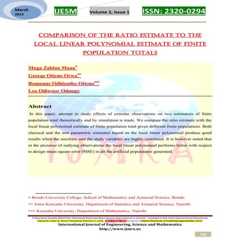 Efficiency of ratio and regression estimators using double sampling | PDF