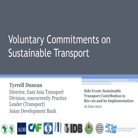 Voluntary Commitments on Sustainable Transport