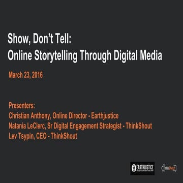Show, Don't Tell: Online Storytelling through Digital Media