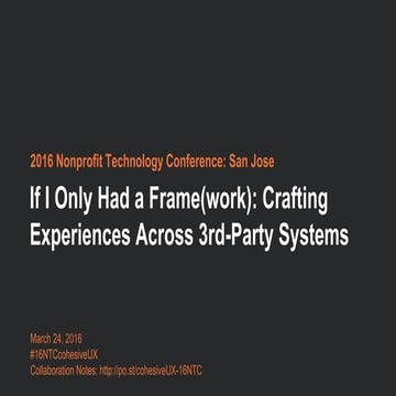 If I Only Had a Frame(work): 2016 NTC