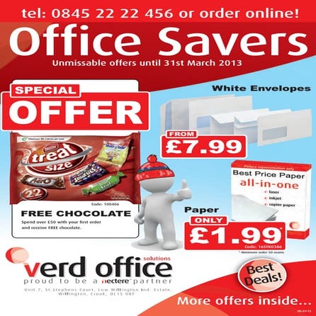 Quote Verd 16 office savers to Order