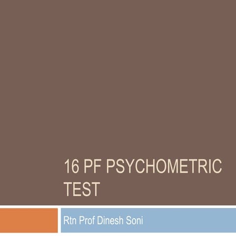 16 pf psychometric test details