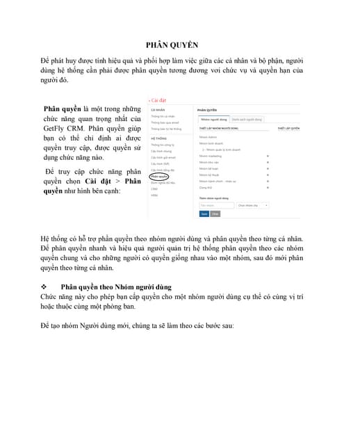 Phân quyền người dùng