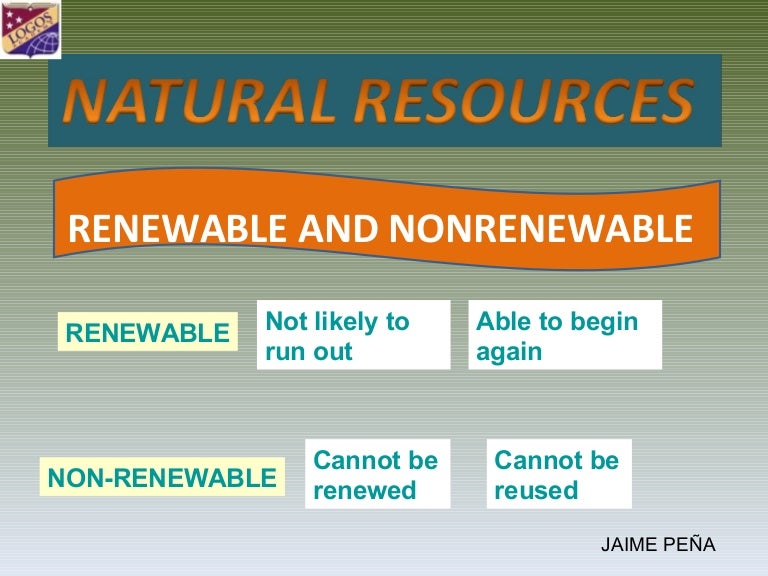 Renewable And Nonrenewable Resources