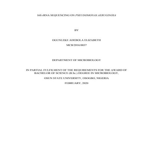 16S rRNA SEQUENCING ON PSEUDOMONAS AERUGINOSA.docx