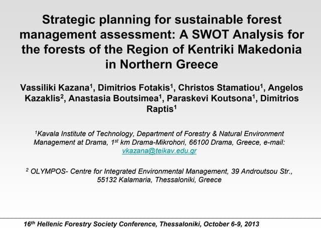 16th conference hellenic forestry society