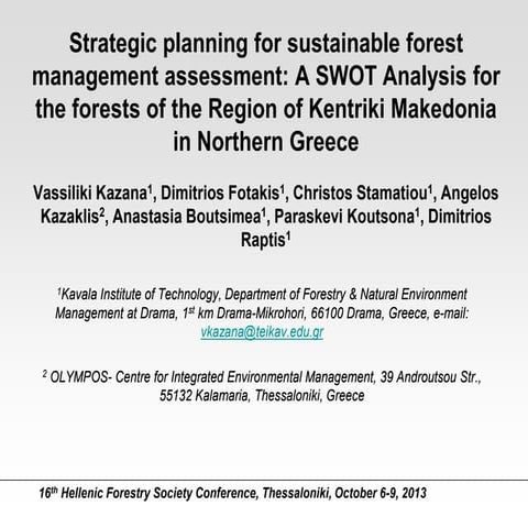 16th conference hellenic forestry society