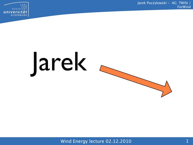 Wind energy I. Lesson 6. Wind turbines in general P2