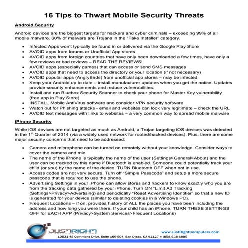 16 tips to thwart mobile security threats