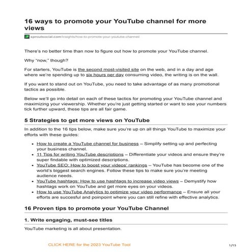 16 ways to promote your YouTube channel for more views. Dec.pdf