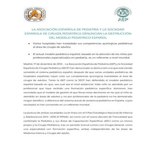 LA ASOCIACIÓN ESPAÑOLA DE PEDIATRÍA...