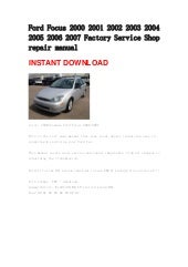Ford Focus Repair Manual 2000 2012