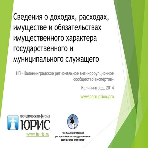Декларирование Сведений О Доходах И Расходах Чиновников | PPT