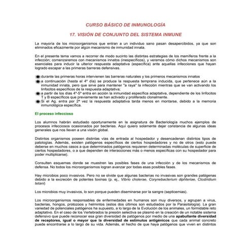 17.  visión conjunta del sistema inmune