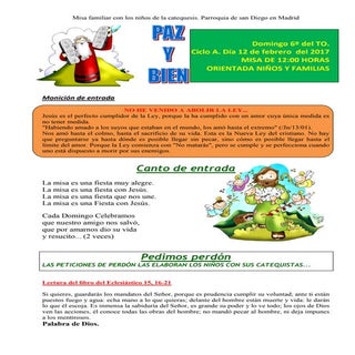 GUIÓN DE LA MISA DEL DOMINGO 6º DEL...