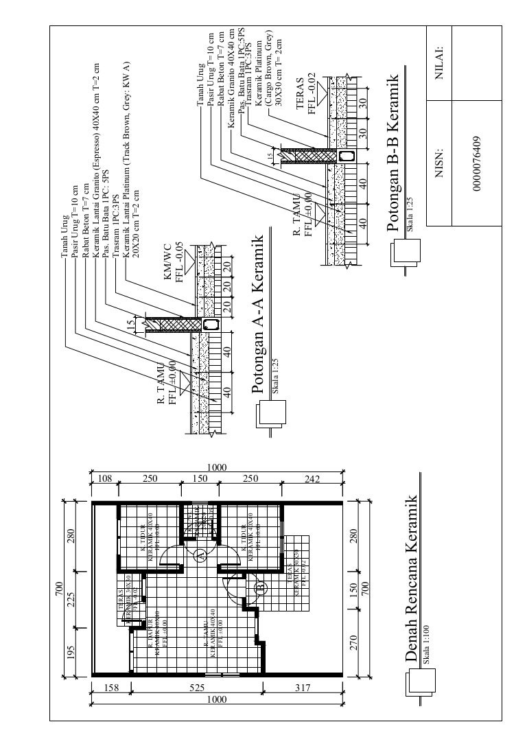 17 denah rencana  detail keramik 