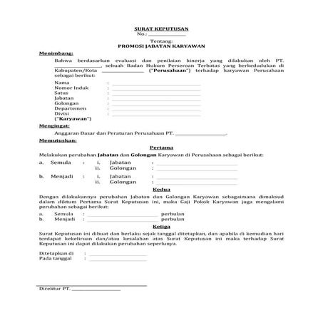 17. draf surat keputusan promosi jabatan karyawan