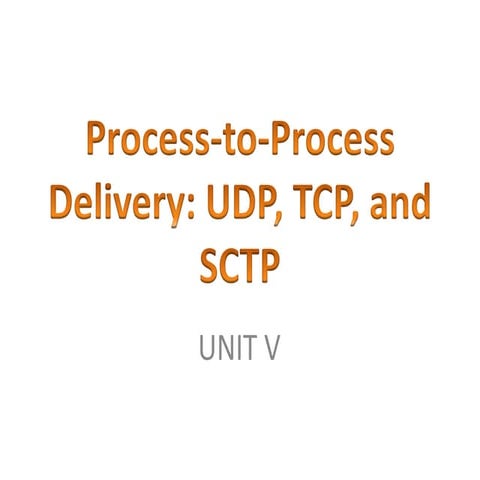  SYBSC IT COMPUTER NETWORKS UNIT V Process to-Process Delivery