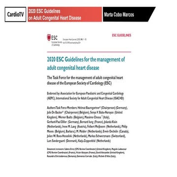 2020 ESC Guidelines on Adult Congenital Heart Disease | PDF