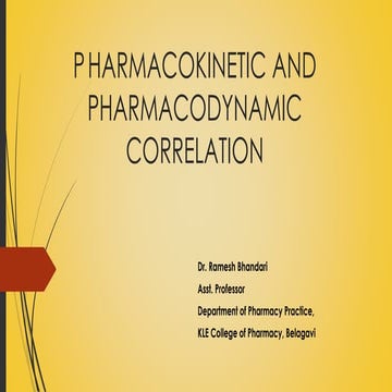 Pharmacokinetic and pharmacodynamic correlation