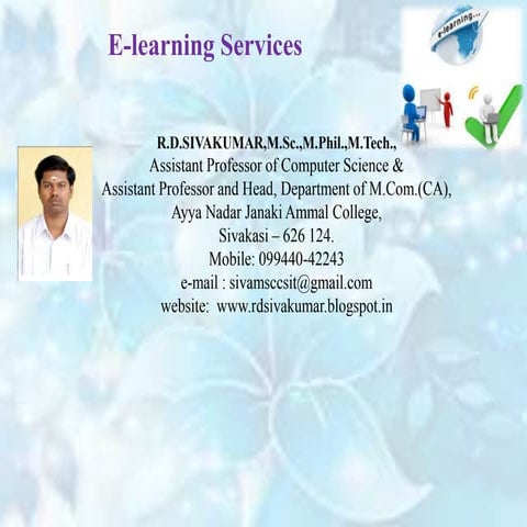 E-learning Services - R.D.Sivakumar