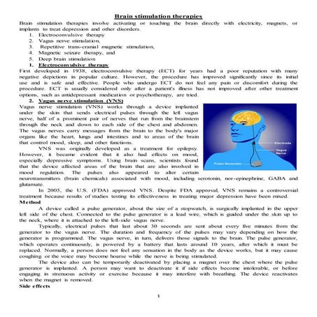 Brain stimulation therapies