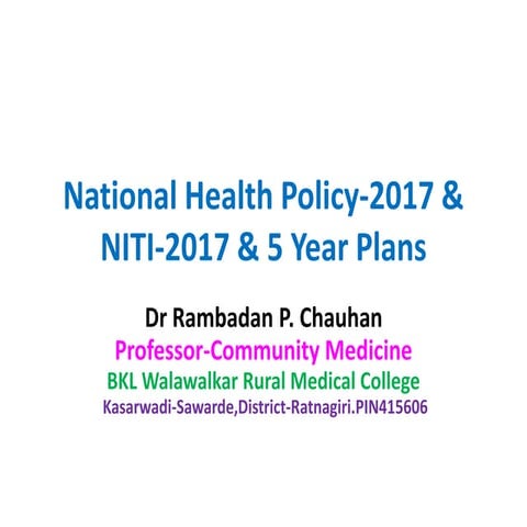 National Health Policy in India | PPTX