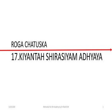 Charaka Samhita Sutra Sthana Chapter 17 Kiyanatashirashiyaadhyaya