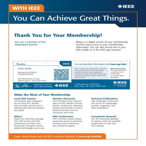 17. IEEE Member Id Card (2025) Manu Mitra