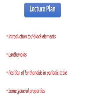 Introduction to f-block elements and general properties | PPTX