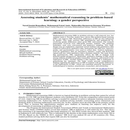 Assessing students’ mathematical reasoning in problem-based learning: a ...