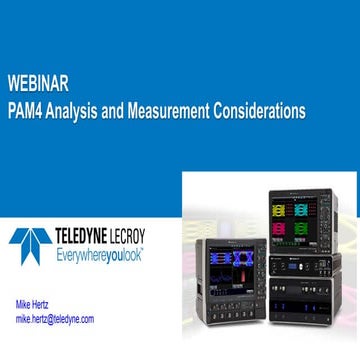 PAM4 Analysis and Measurement Webinar Slidedeck